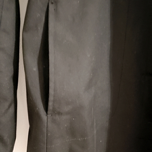 Roxy Trench Coat Black Midi Length Lined Button Up Collar Classic Woman Medium - Picture 8 of 15